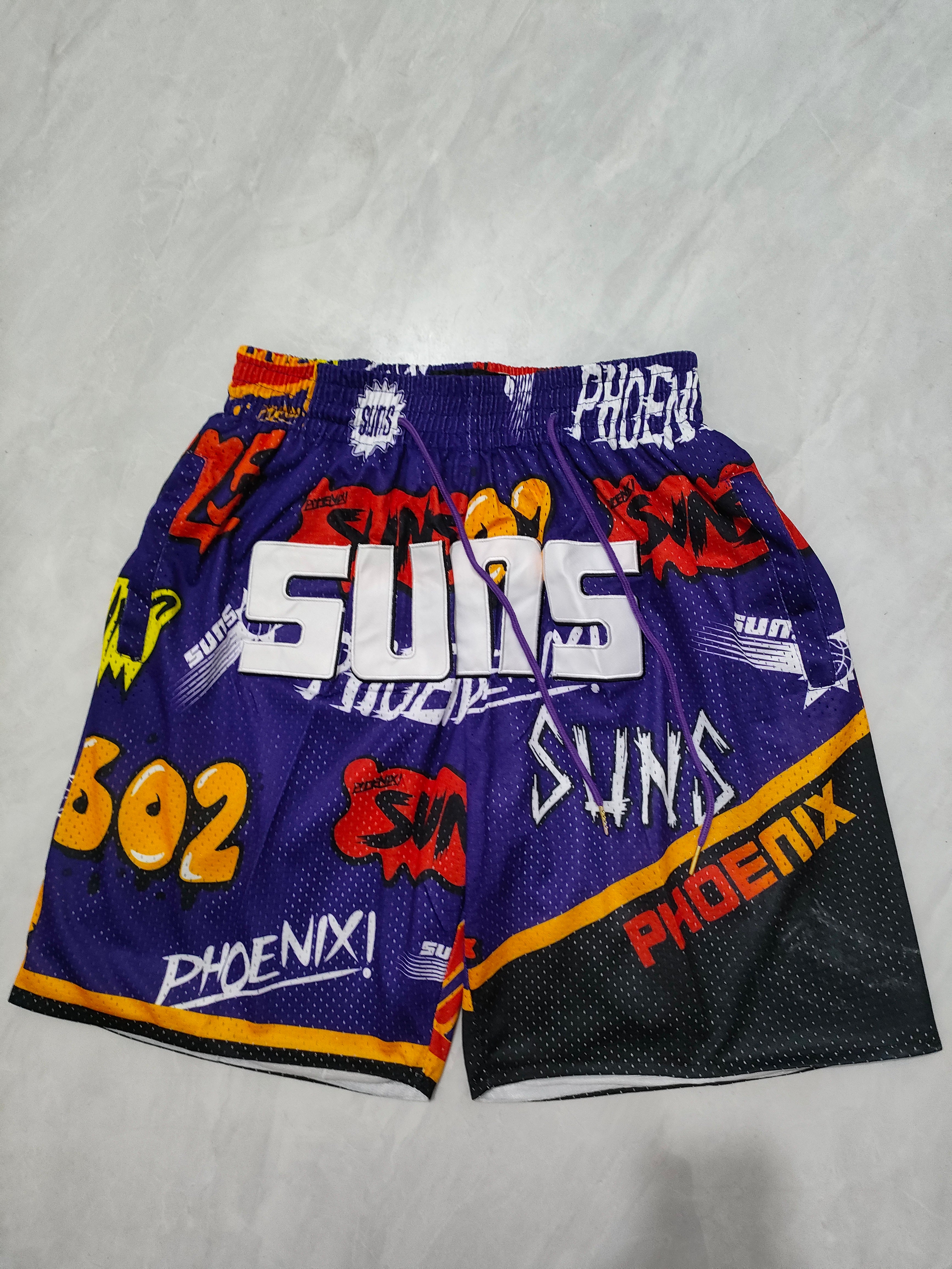 Sun Purple Graffiti Pocket Shorts