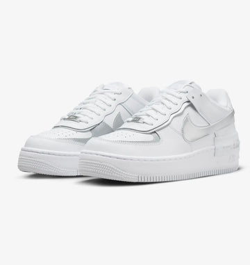 Nike airforce A1 double chaussures argent et blanc