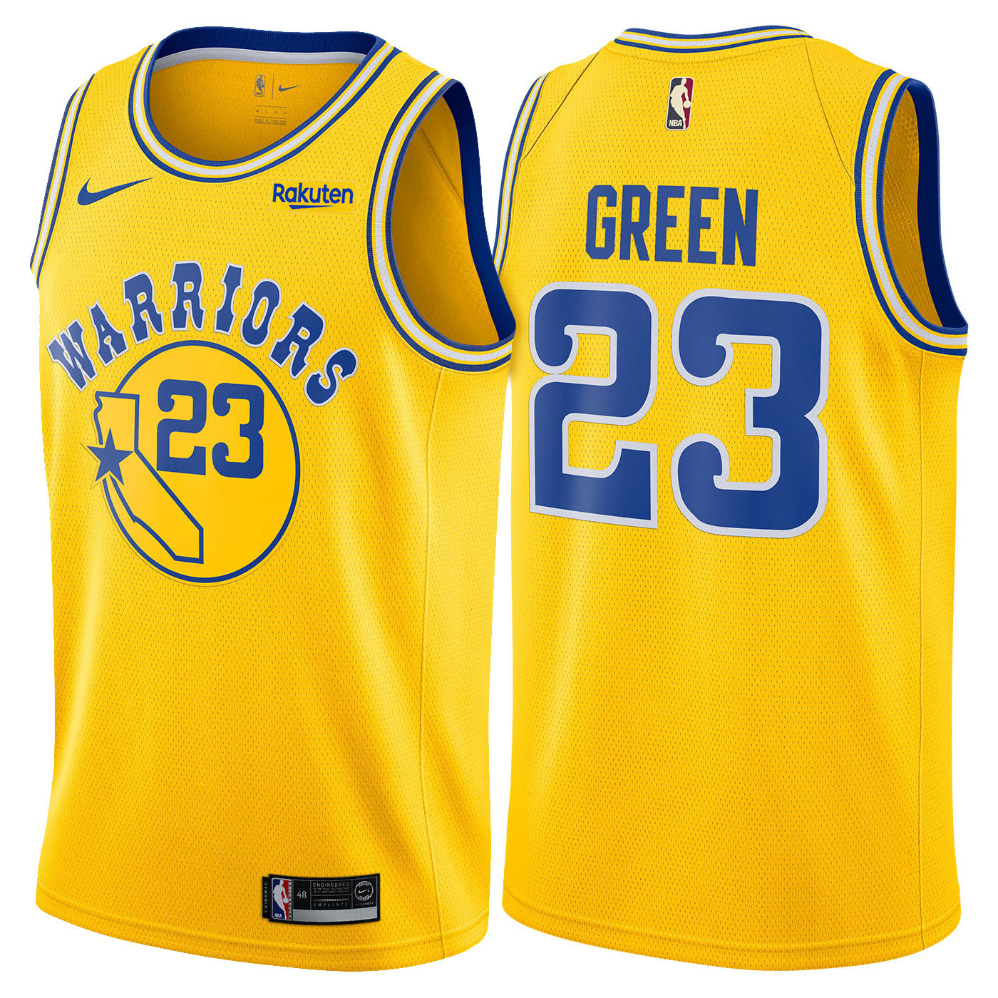 Le maillot vert jaune 23 des Warriors