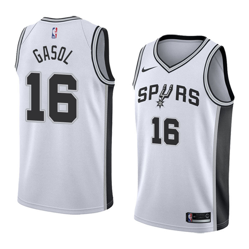 Spurs white 16 gasol jersey