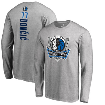 Chemise longue grise doncic des Dallas Mavericks 77