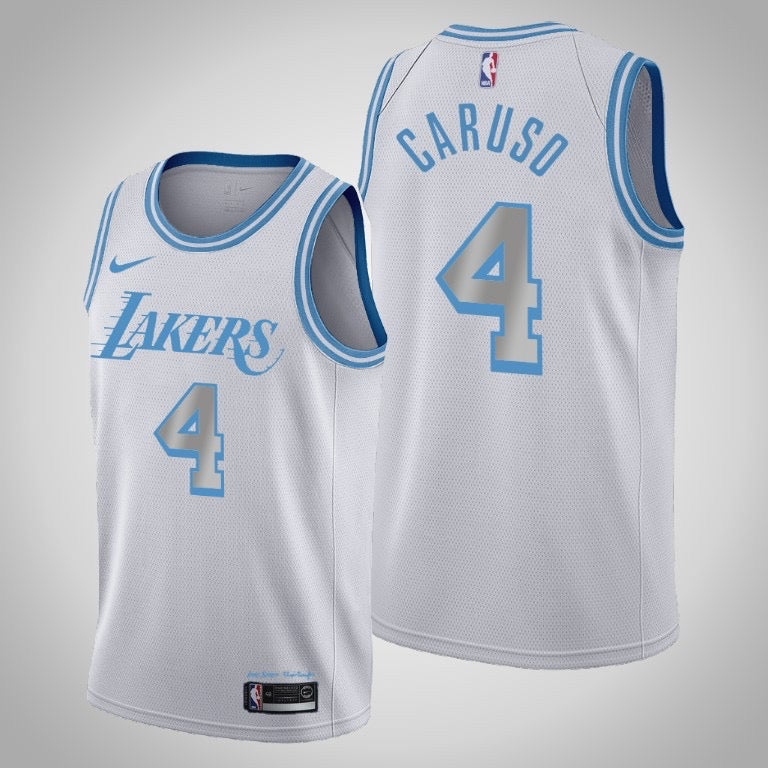 Lakers white/blue 4 caruso jersey