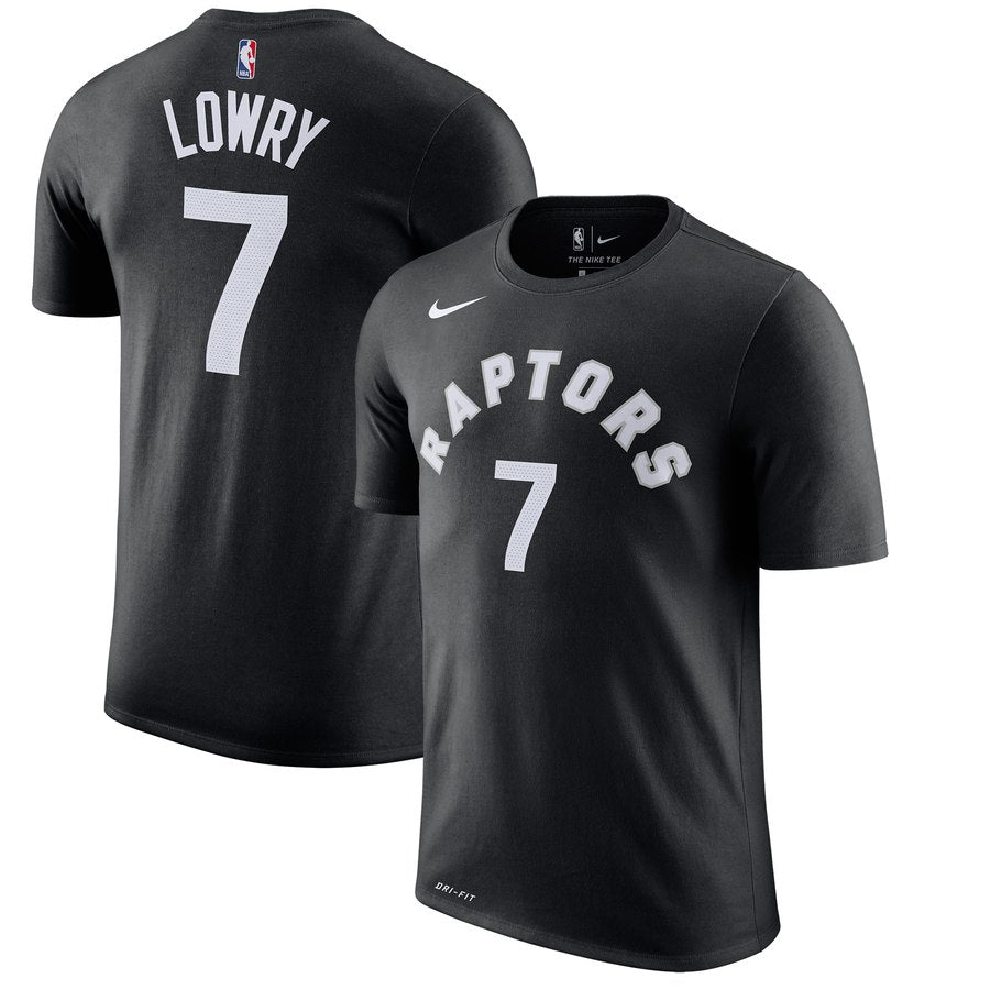 Nike Kyle Lowry Toronto Raptors Noir Nom et numéro du joueur Performance T-shirt #7