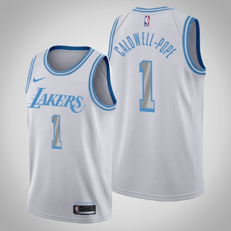 Lakers white/blue 1 caldwell pope jersey