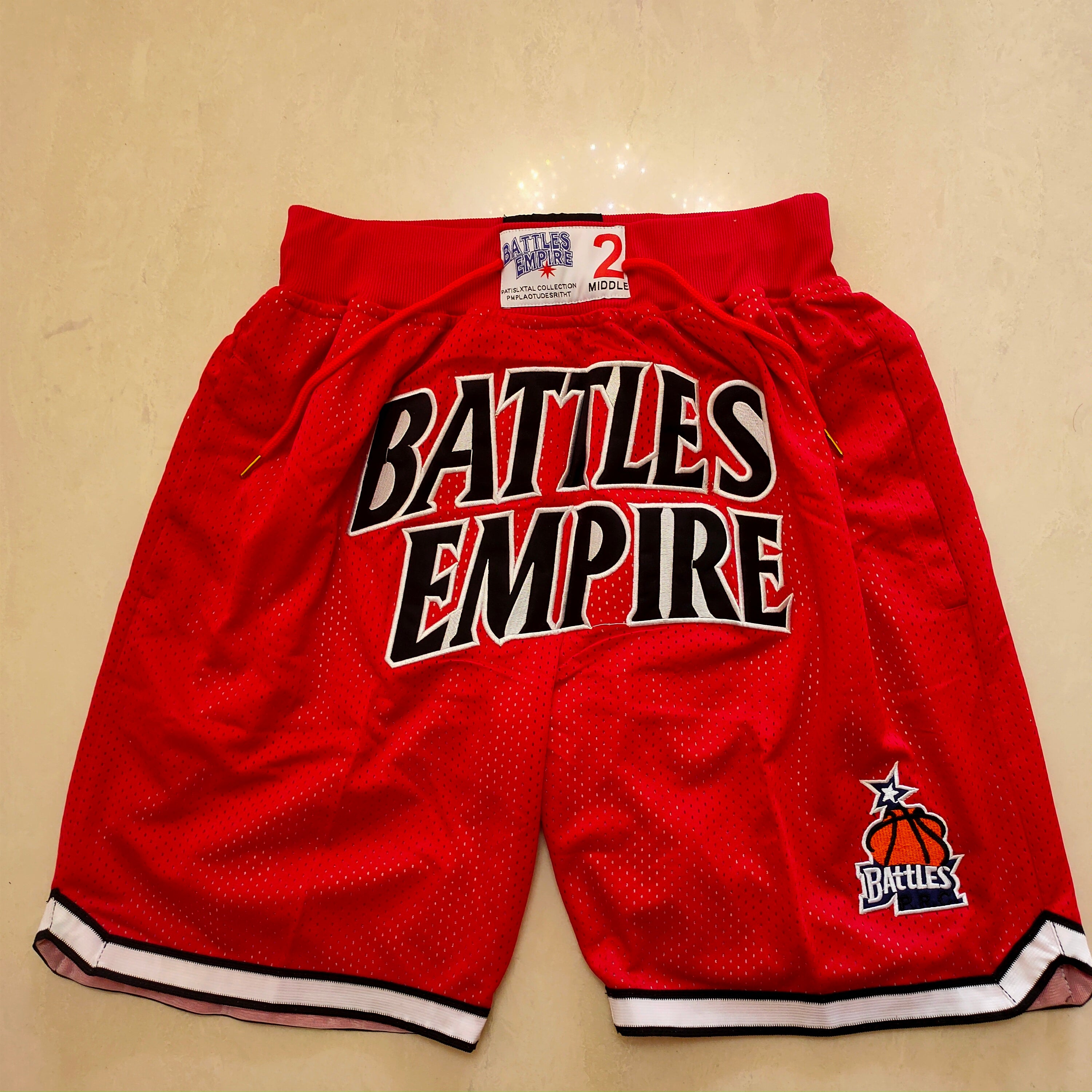 Battles empire red shorts