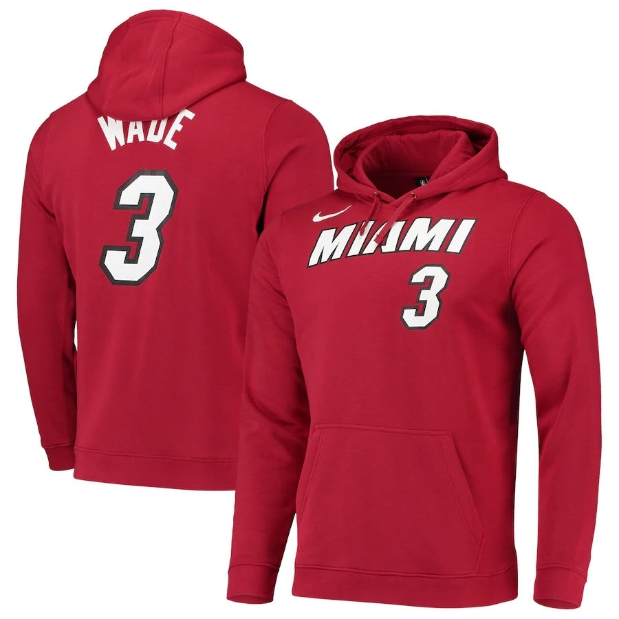 Miami heat red 3 wade hoodie