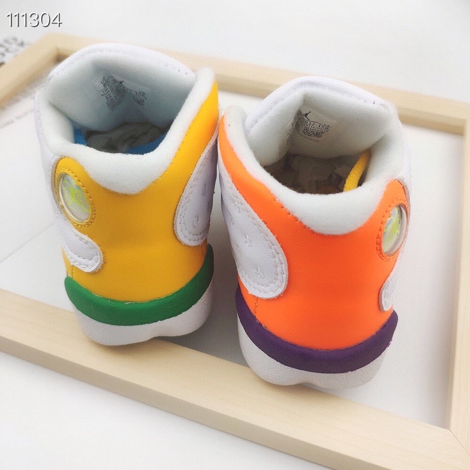 Air jordan 13 retro BP white/ multicolor shoes