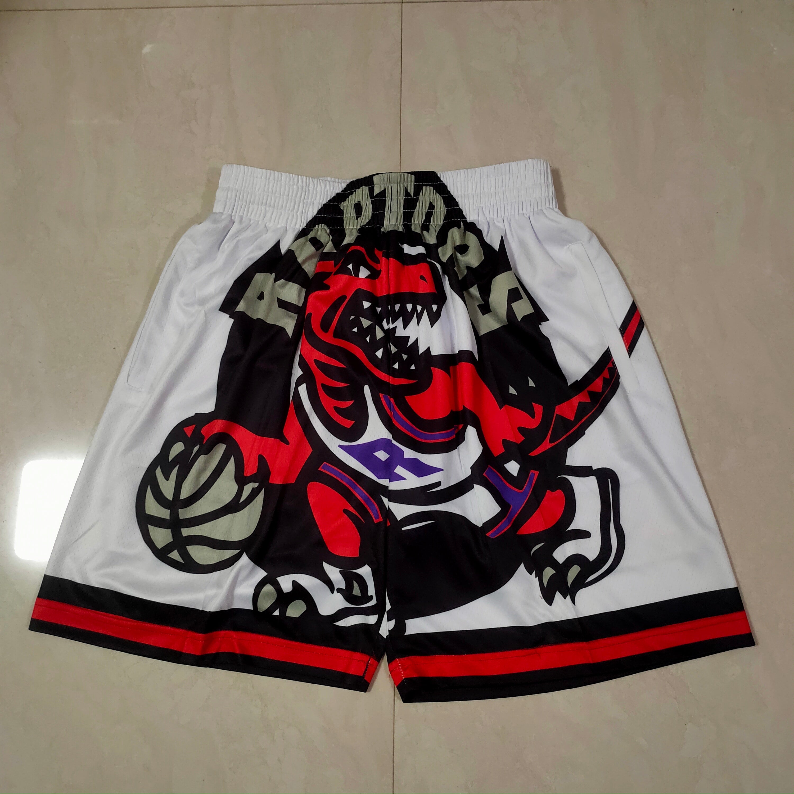 Short imprimé blanc-rouge Raptors