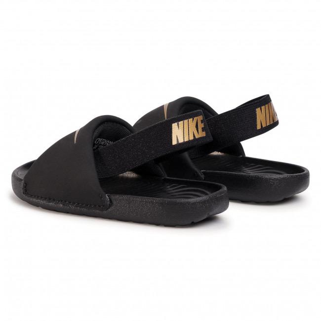 Nike kawa slide black and gold