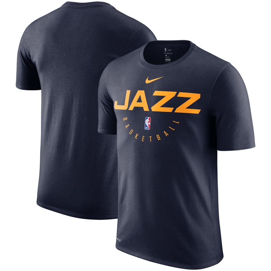 T-shirt Nike Utah Jazz Essential Practice Performance pour homme, bleu marine
