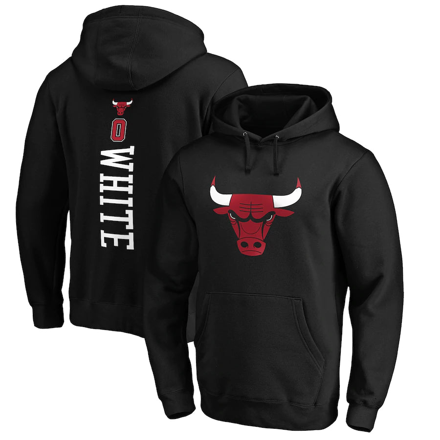 Chicago bulls black 0 white hoodie