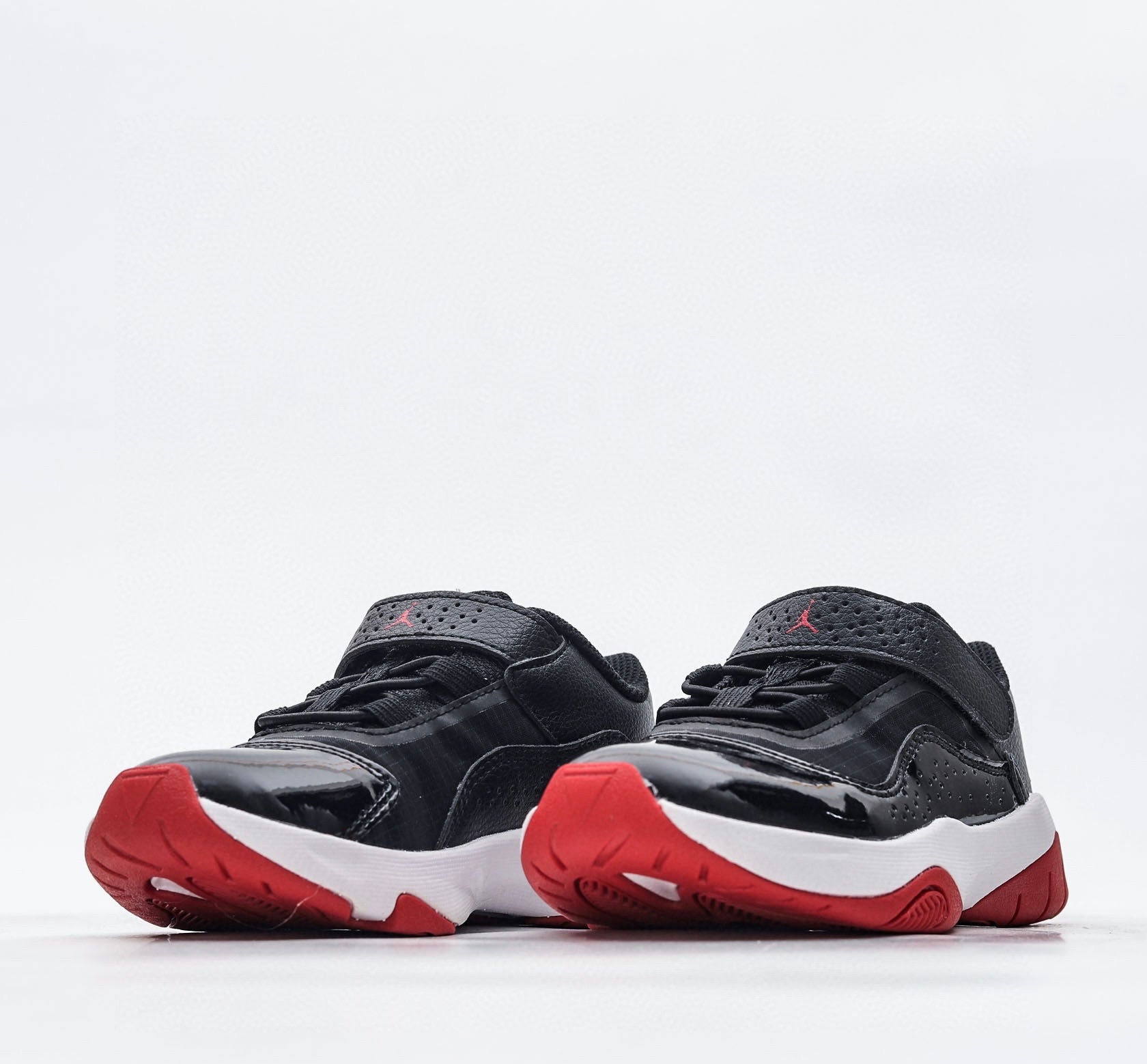 Nike air jordan retro low cut black and red shoes