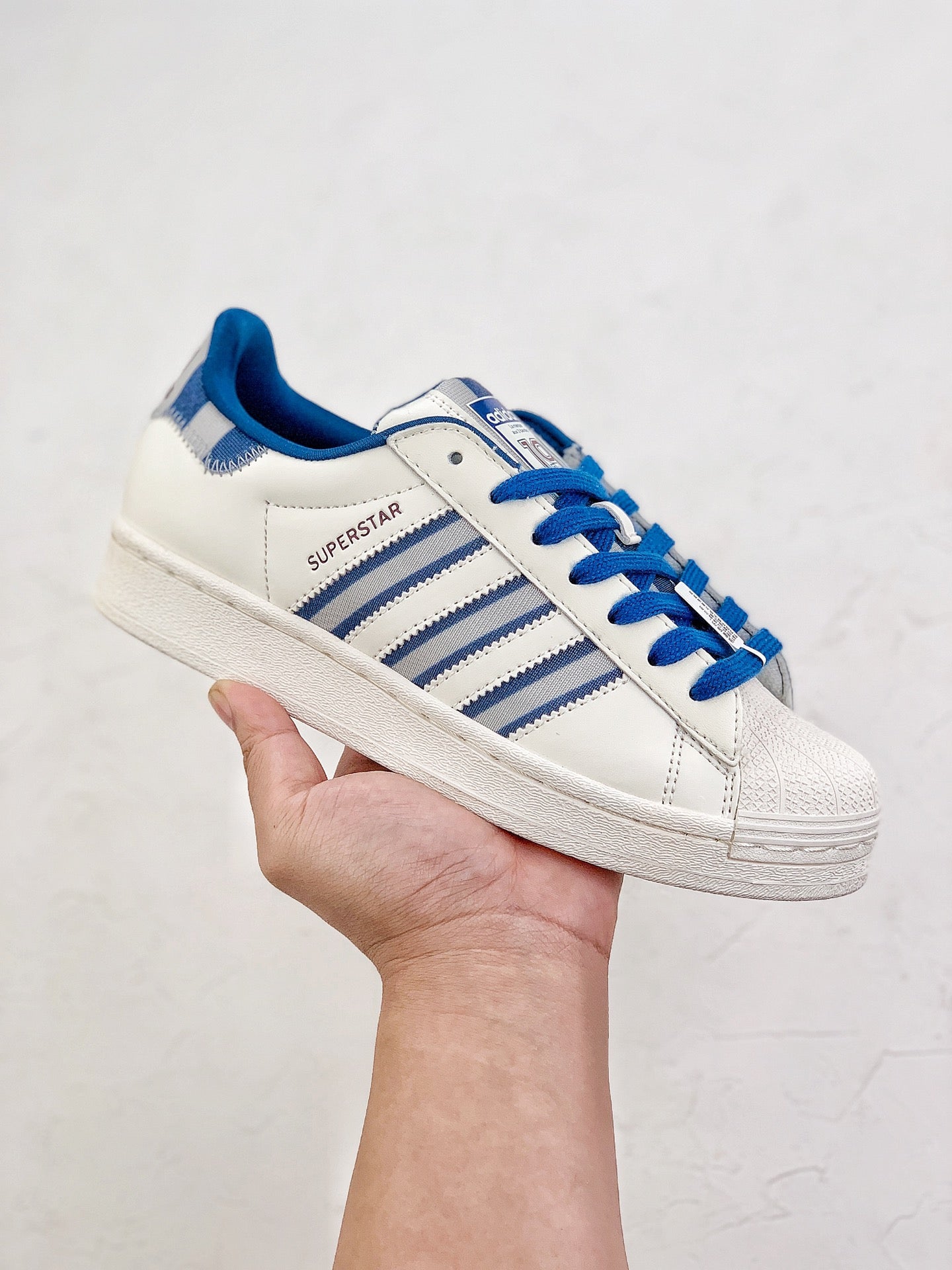 Adidas superstar white blue