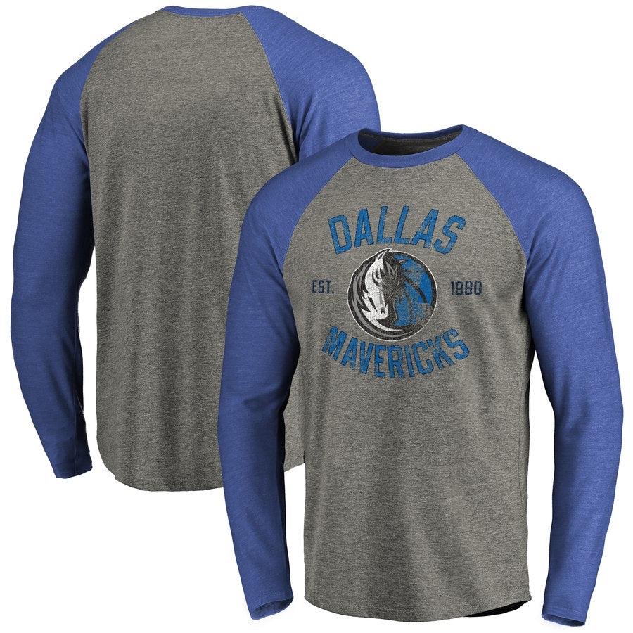 Chemise longue grise et bleue des Dallas Mavericks