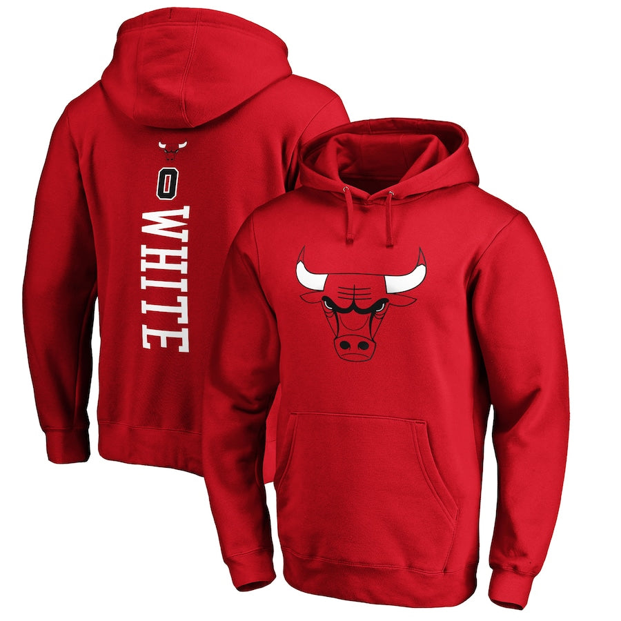 Chicago bulls red 0 white hoodie