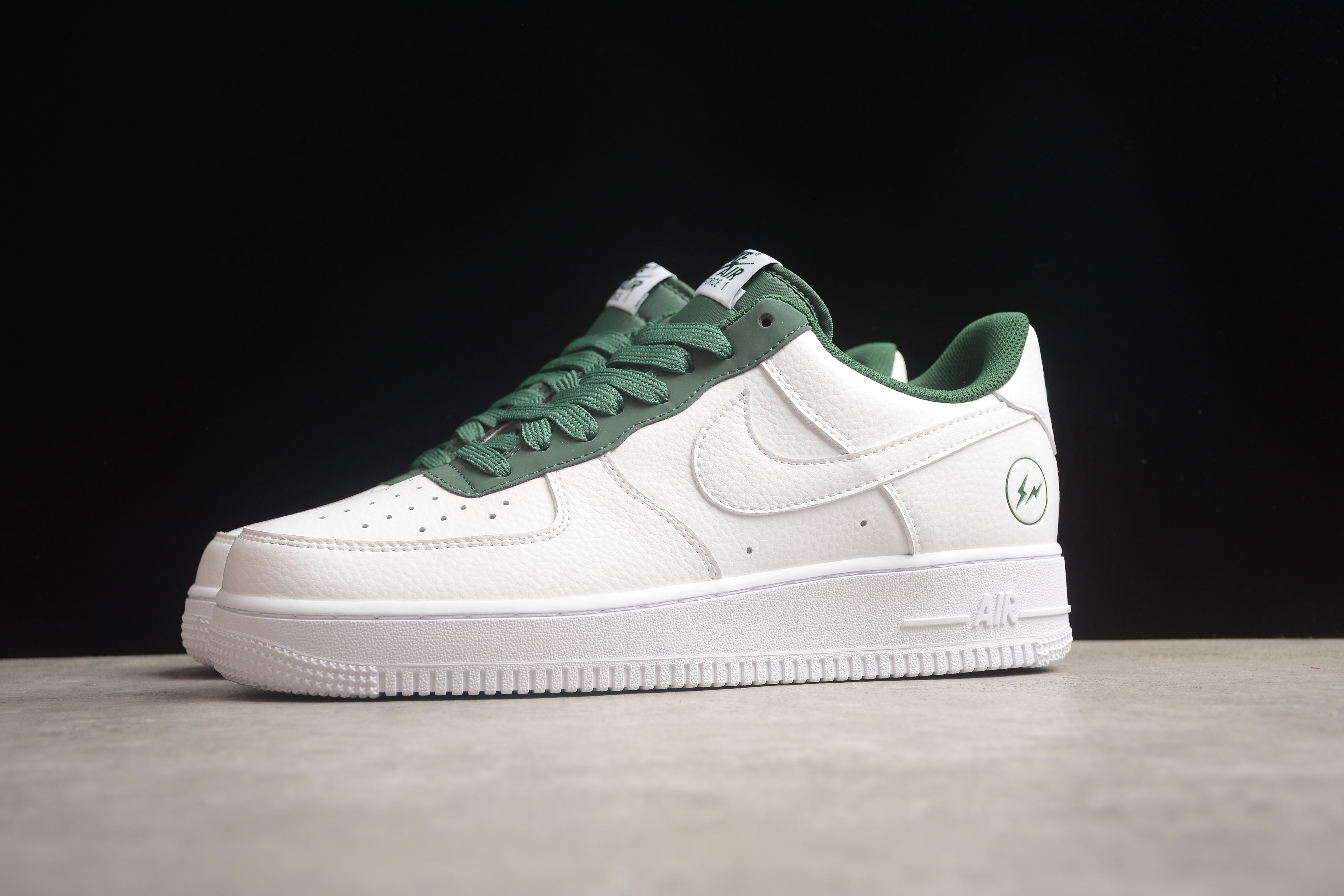 Nike airforce A1 white and olive green shoes