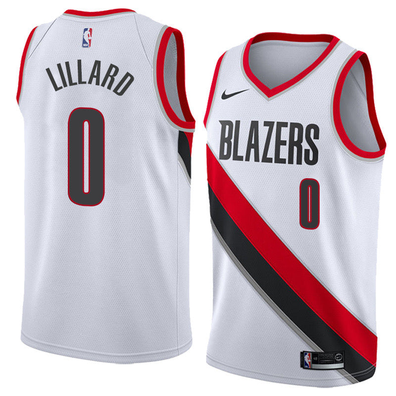 Blazers blanc 0 maillot lillard