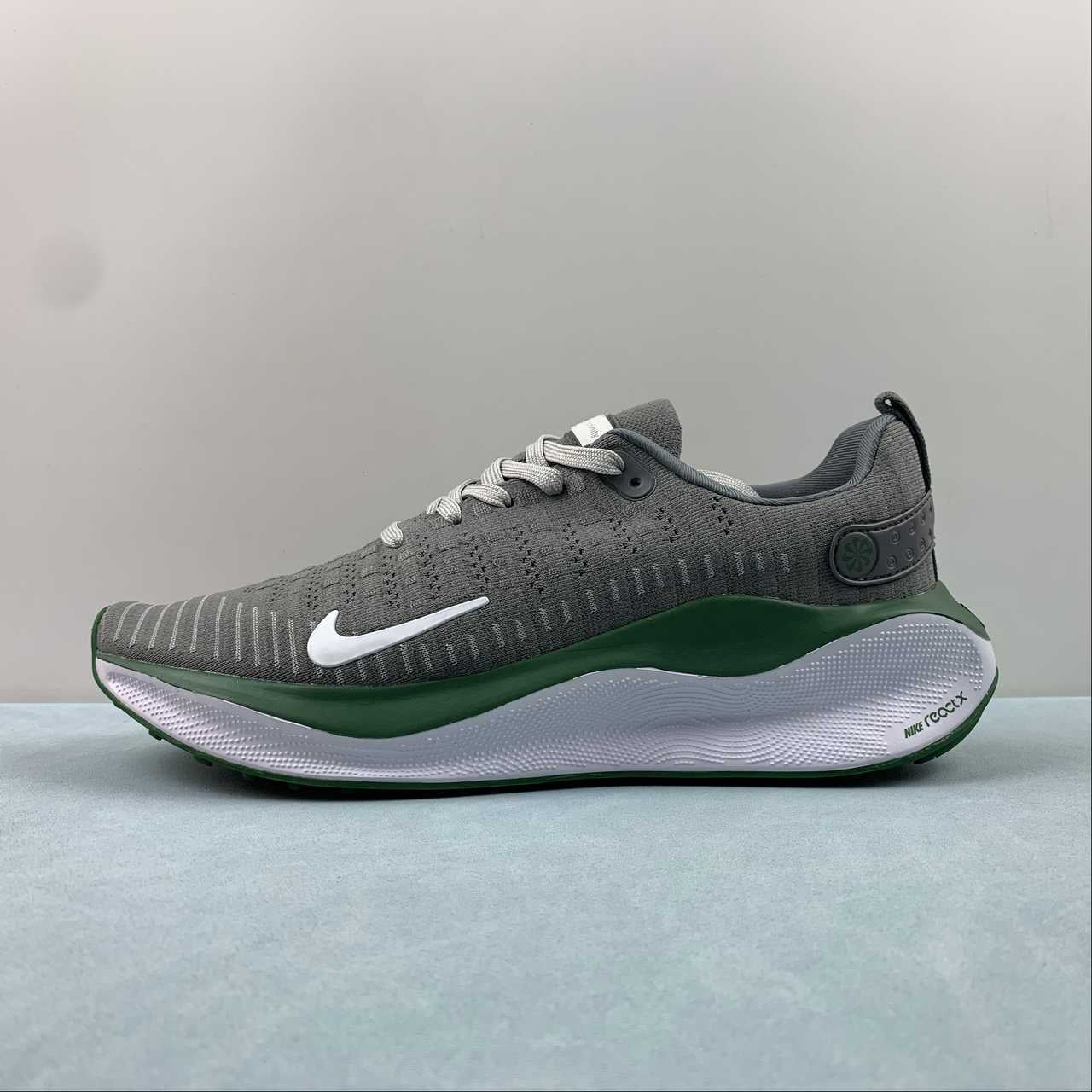 Nike react infinity grey and green shoes