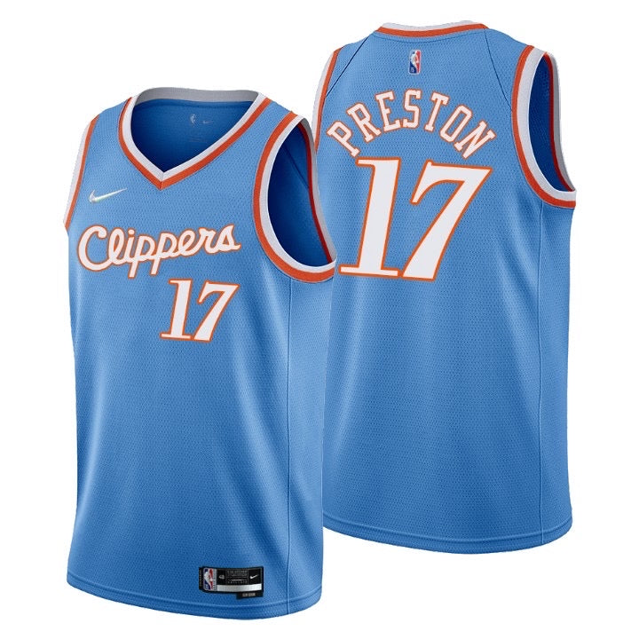 Maillot Clippers bleu 17 preston