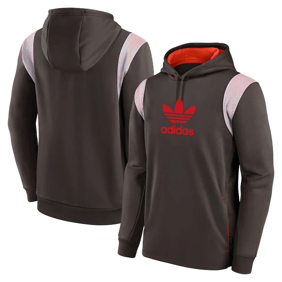 Sweat à capuche Adidas marron-rouge