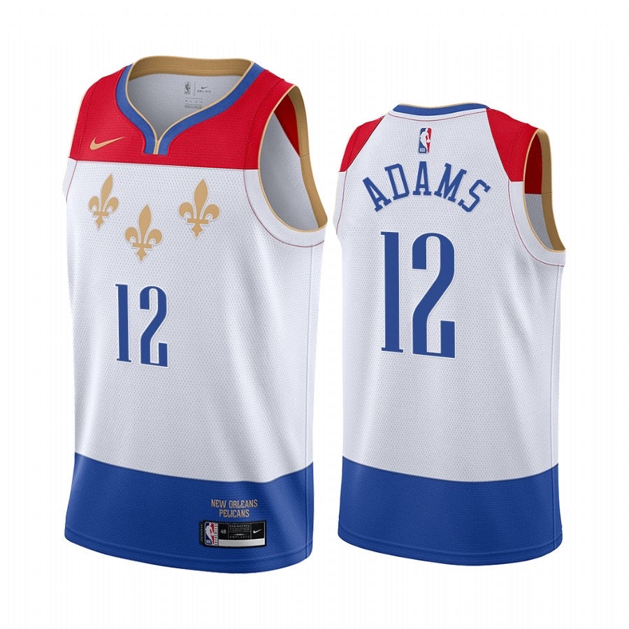 Pelicans white/red/blue 12 adams jersey