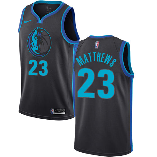 Mavericks black/blue 23 Matthews jersey