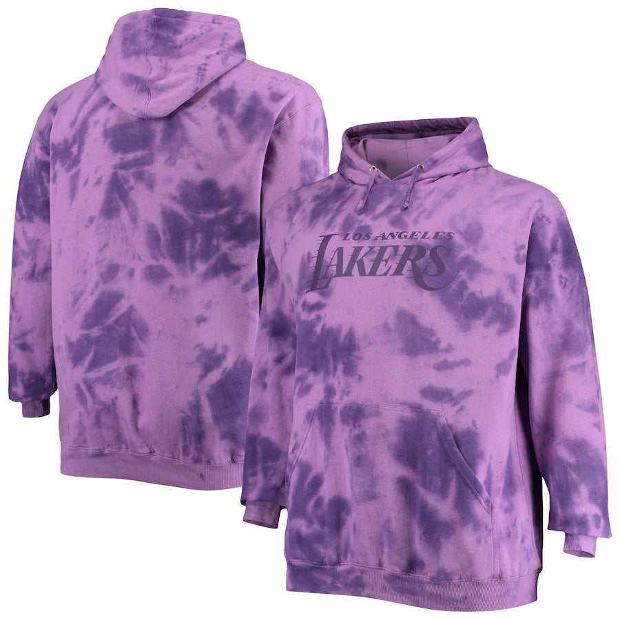Los Angeles lakers tie die purple hoodie