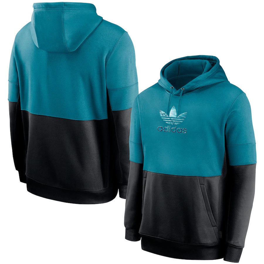 Sweat à capuche Adidas noir-vert menthe