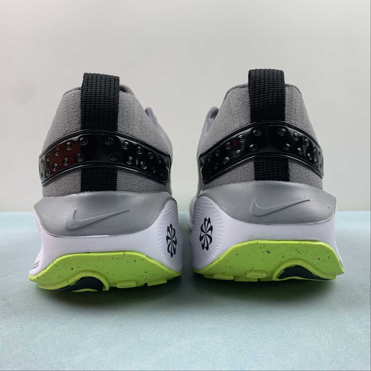 Nike react infinity grey and light green shoes