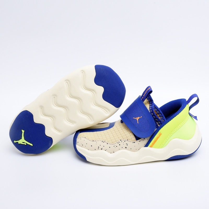 Chaussures Jordan shark beiges et bleues