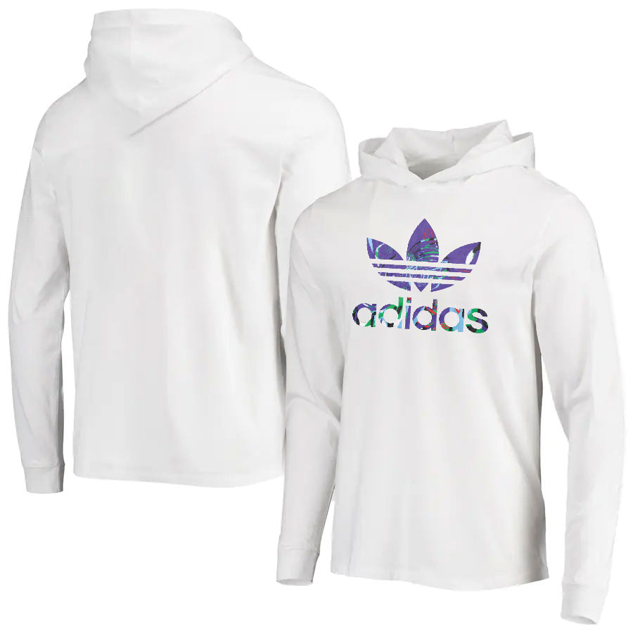 Sweat à capuche Adidas blanc/violet