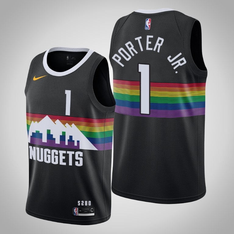 Denver nuggets black 1 porter jr. jersey