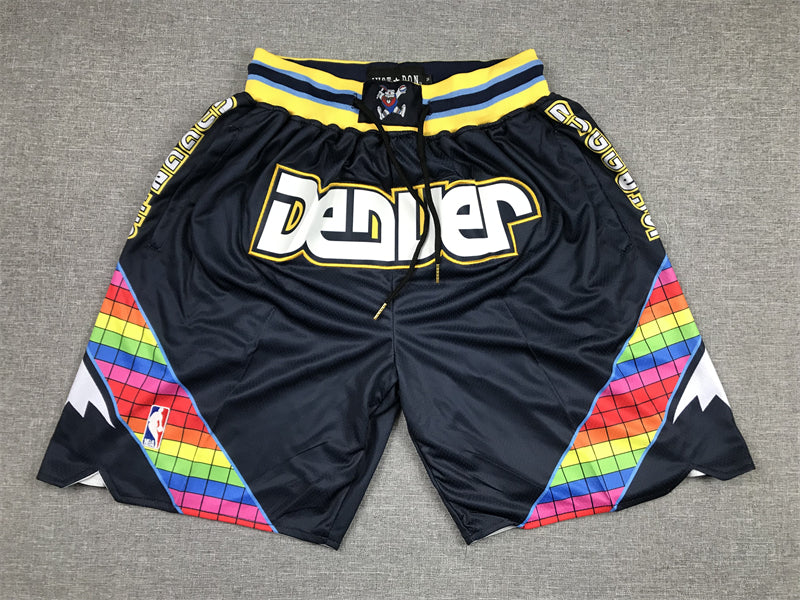 Denver nuggets black/multicolored shorts