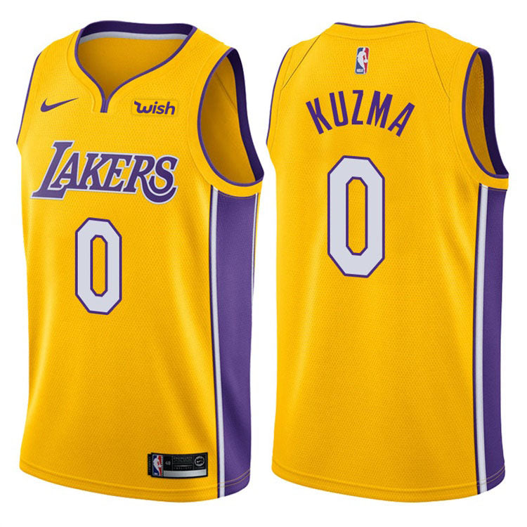 Lakers yellow/purple 0 kuzma jersey