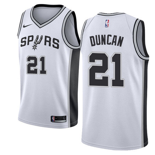 Spurs white 21 ducan  jersey