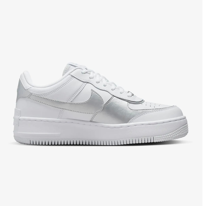 Nike airforce A1 double chaussures argent et blanc