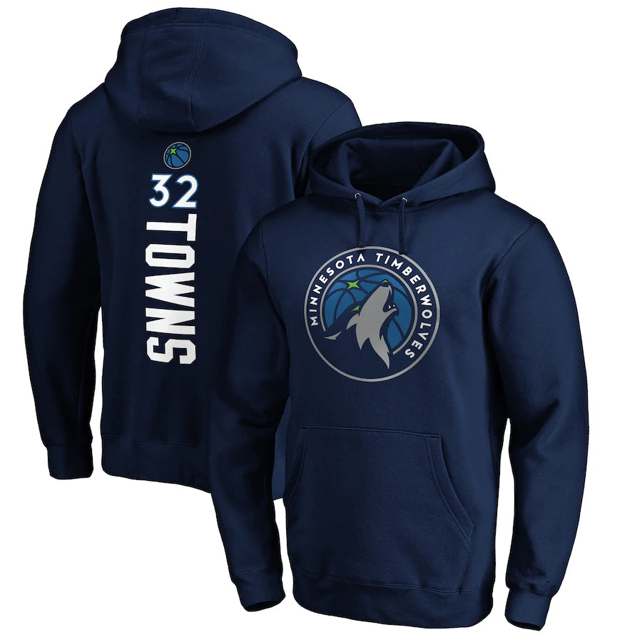 Minnesota timberwolves navy blue 32 towns hoodie