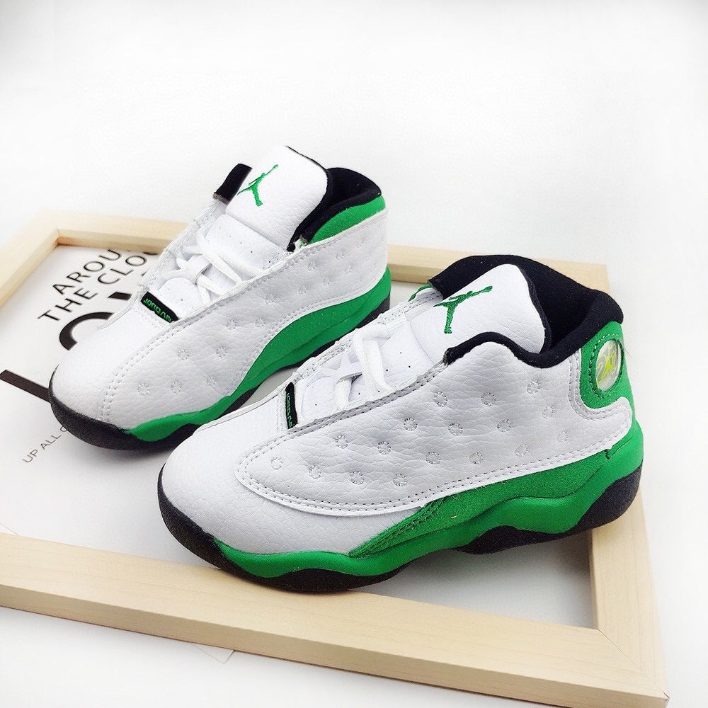 Chaussures Air Jordan 13 Retro BP blanches et vertes