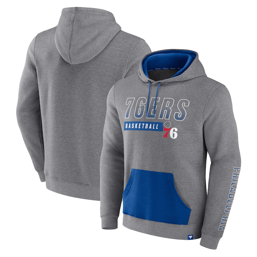 Sweat à capuche gris/bleu Philadelphia 76ers