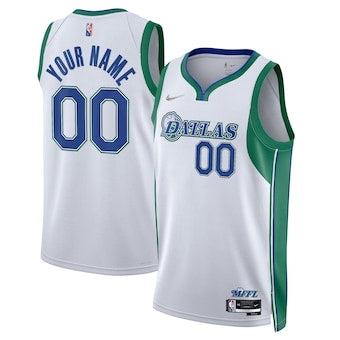 Dallas mavericks white/green jersey