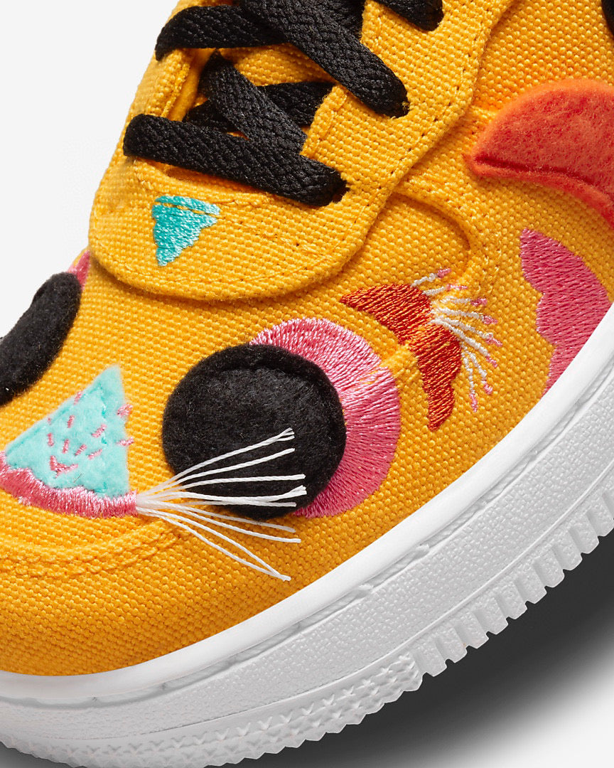 Nike air force embroidered cat yellow shoes