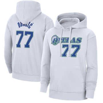 Sweat à capuche doncic blanc 77 des Dallas Mavericks