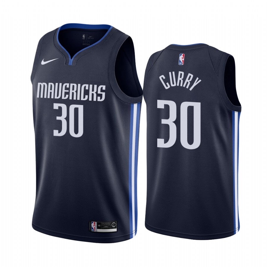 Mavericks navy blue 30 curry jersey