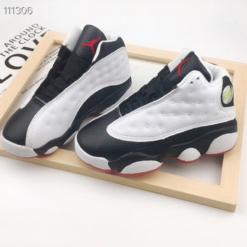 Air jordan 13 retro BP black and white / red  shoes