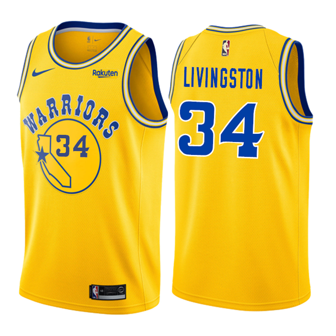 Maillot Livingston jaune 34 des Warriors