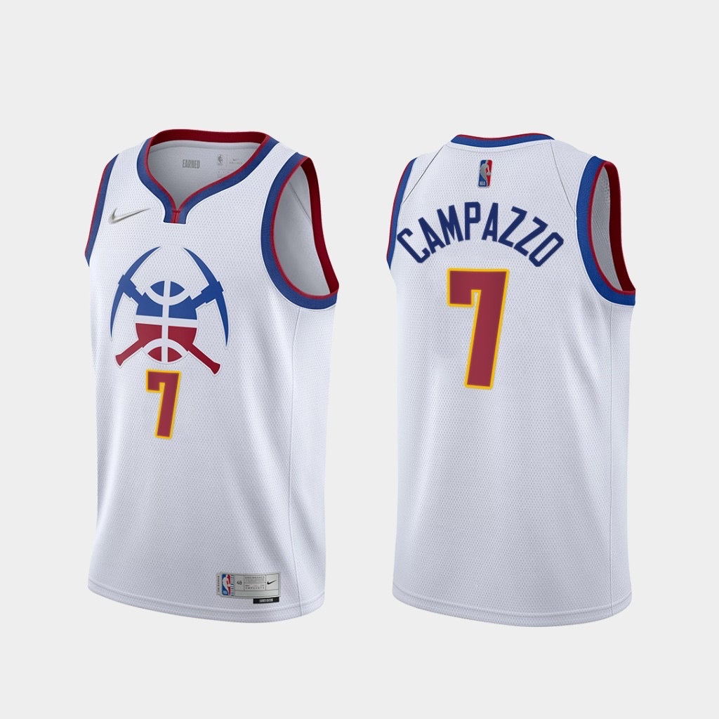 Denver nuggets white 7 campazzo jersey