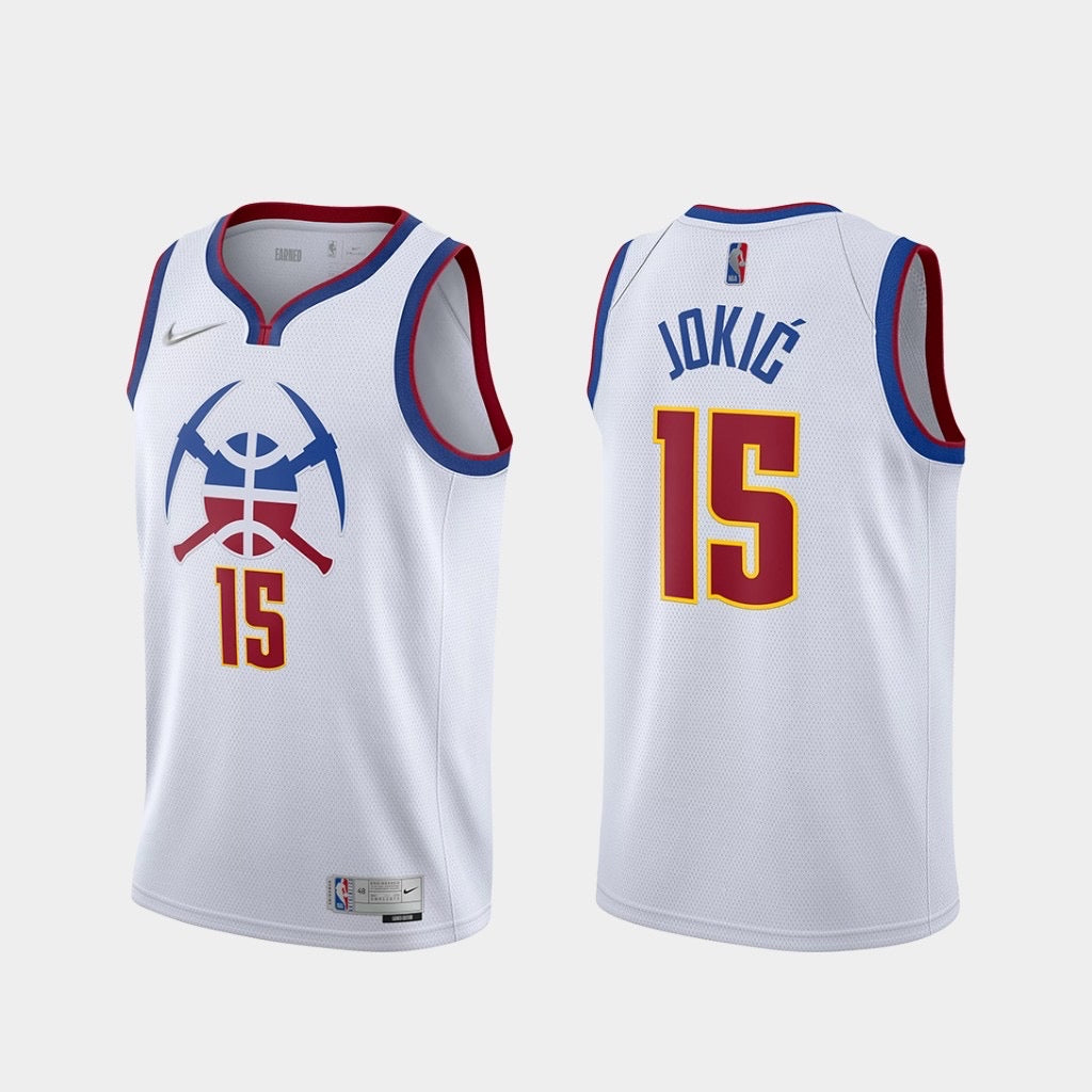 Maillot Jokic blanc 15 des Denver Nuggets