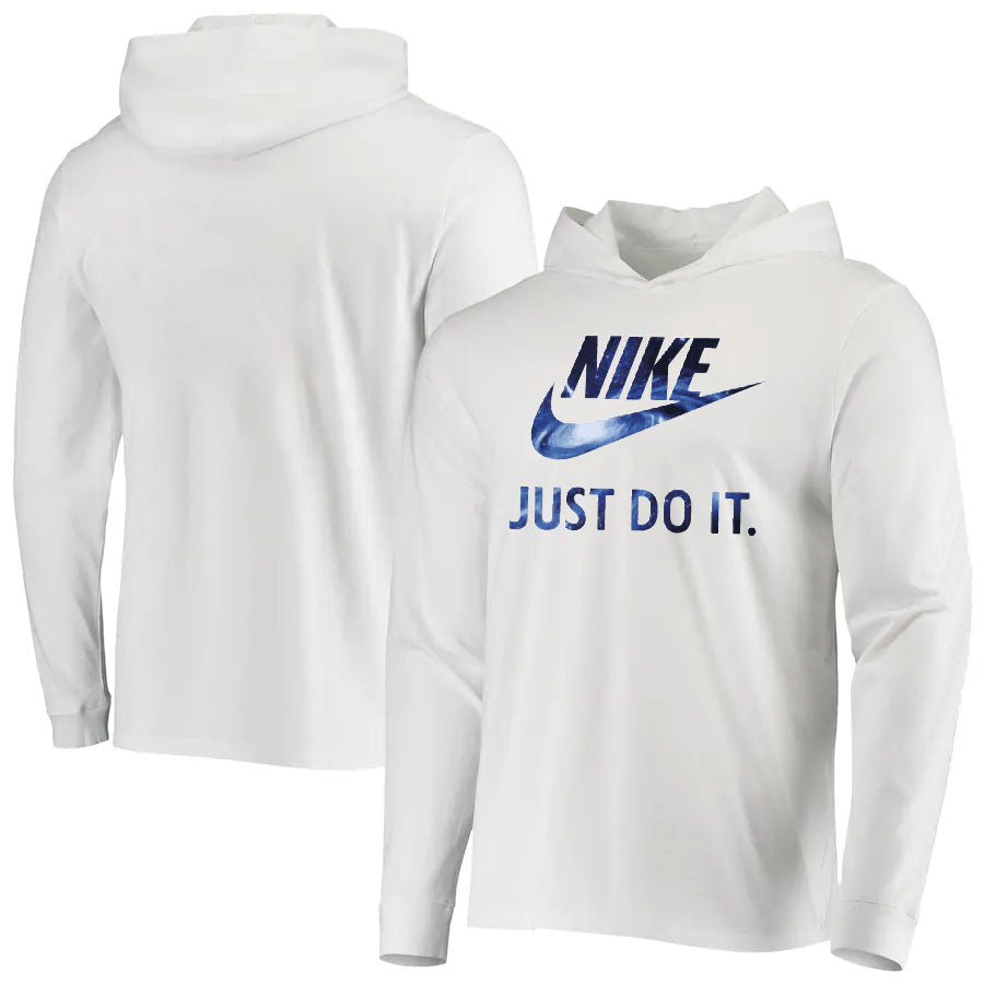 Sweat à capuche Nike 20 blanc/bleu Just Do It