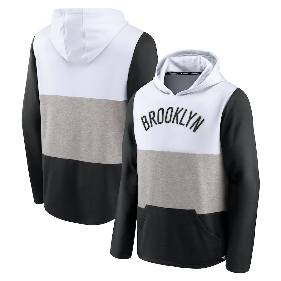 Brooklyn nets sweat à capuche noir/blanc/gris