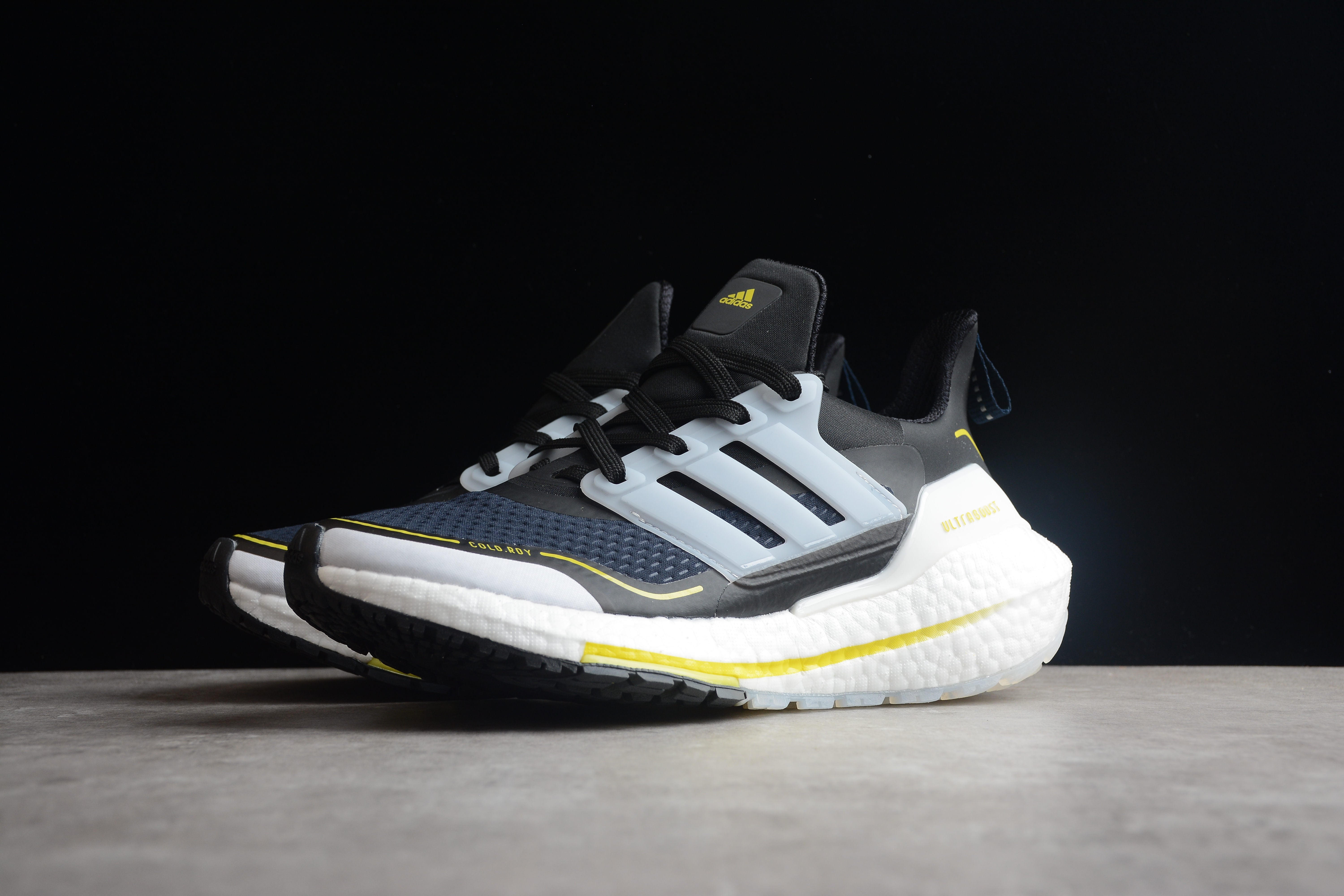 Adidas ultraboost black yellow shoes